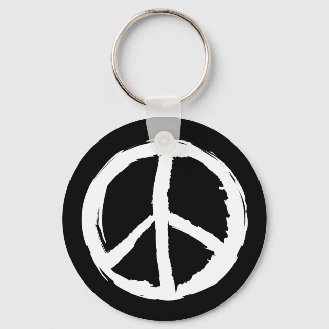fun painterly PEACE SIGN | Key Ring (Front)