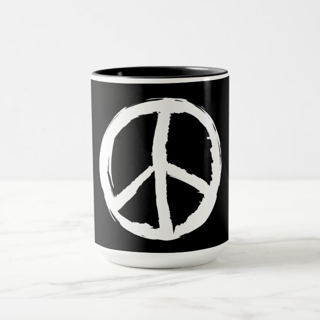 fun painterly PEACE SIGN | Mug (Center)