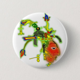 Fun Painting Mask Tribal Face 6 Cm Round Badge