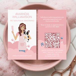 Fun Pampered Pet Dog Groomer Professional Stylist Business Card