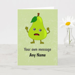 Fun Panicking Pear - No Stress Birthday / Occasion Card