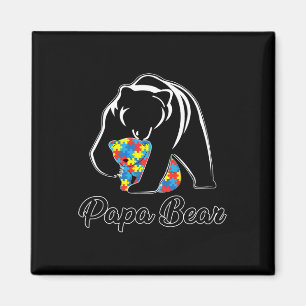 Fun Papa Bear Autism Awareness Autism Matching Fam Magnet