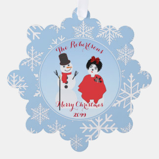 Fun Paper Ornament Card From Snowman Family