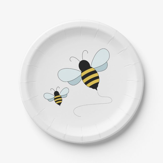 Fun Paper Plate Bees Baby Shower Decor (Front)