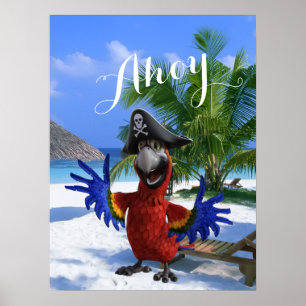 Fun Parrot Pirate Adventure Poster