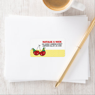 Fun Party Cherries Twins Birthday Address Labels