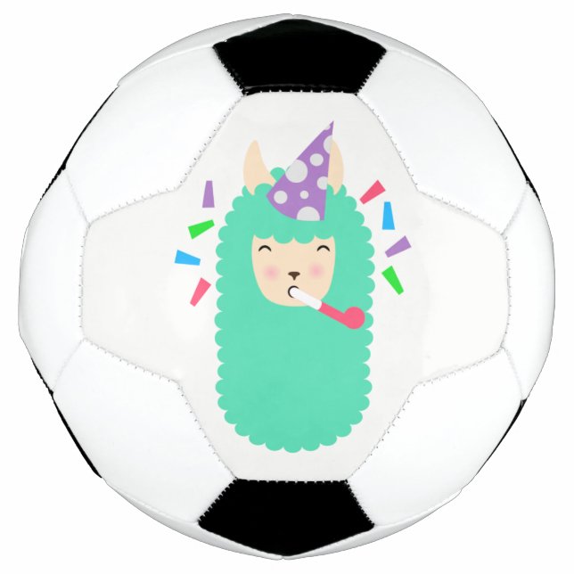 Fun Party Emoji Llama Soccer Ball (Front)