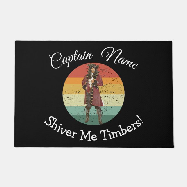 Fun Party Red Pirate Doormat (Front)