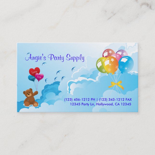 Fun Party Supplies Business Card (Front)