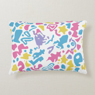 Fun pastel colourful vibrant shapes decorative cushion