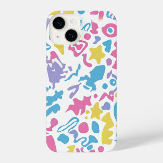 Fun pastel colourful vibrant shapes  iPhone 14 case