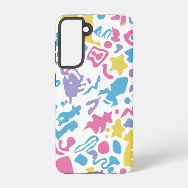 Fun pastel colourful vibrant shapes  samsung galaxy s21 case (Back)