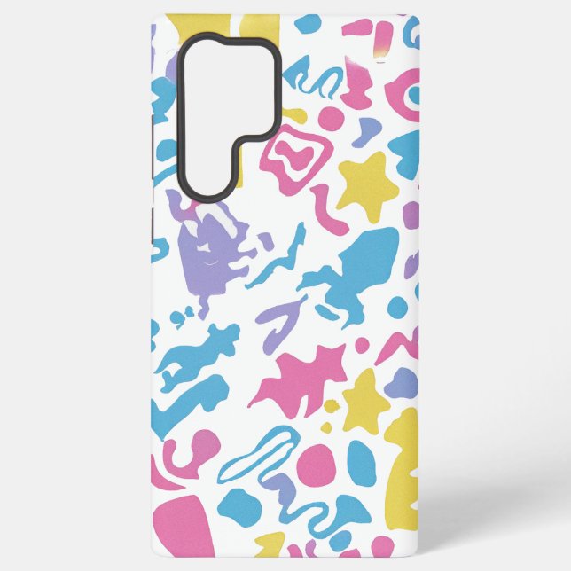 Fun pastel colourful vibrant shapes  samsung galaxy s22 ultra case (Back)