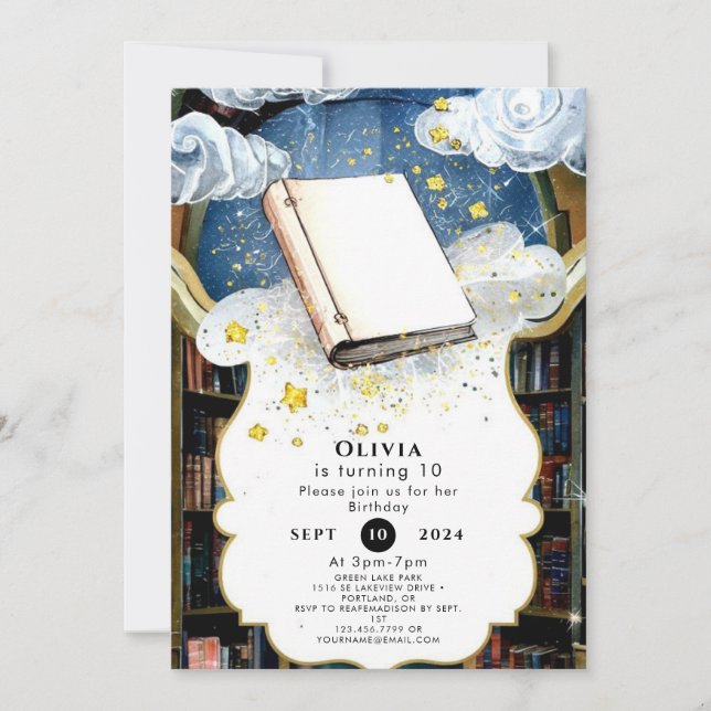 Fun Pastel Custom Storybook Birthday Invitation (Front)