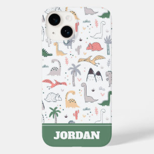 Fun Pastel Dinosaur Scene Pattern Case-Mate iPhone 14 Case