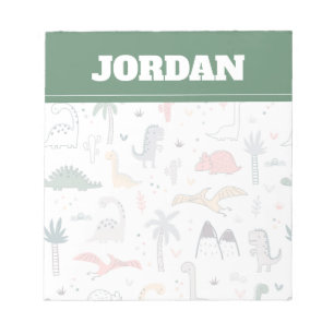 Fun Pastel Dinosaur Scene Pattern Notepad