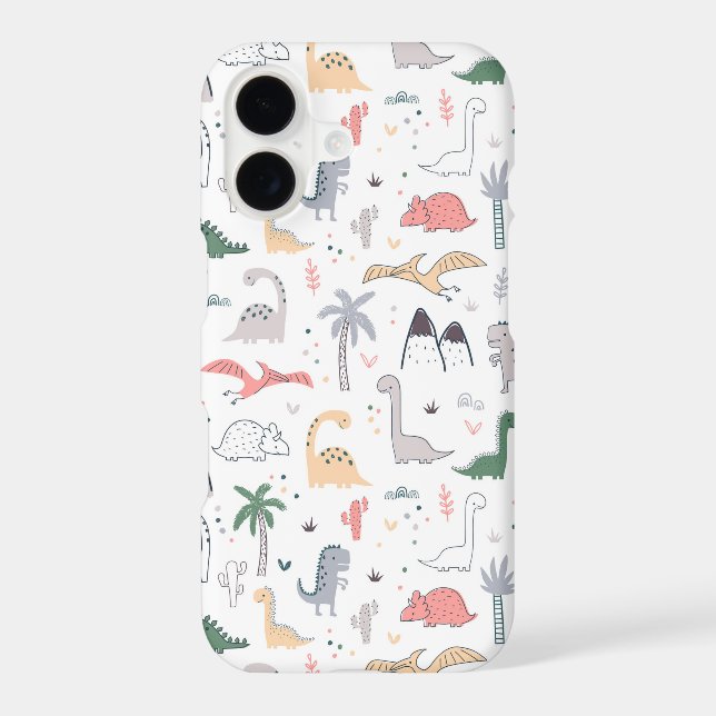Fun Pastel Dinosaur Scene Pattern Samsung Galaxy S21 Case (Back)