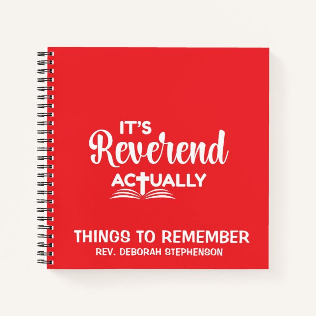 Fun Pastor Ordination IT'S REVEREND ACTUALLY  Notebook (Front)