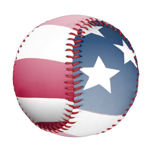 Fun Patriotic American Flag, Red White and Blue Baseball (Angled)