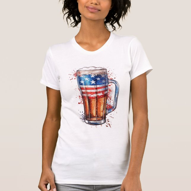 Fun Patriotic Beer T-Shirt (Front)