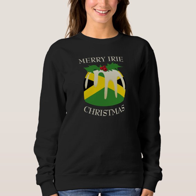 Fun Patriotic | JAMAICA FLAG | Christmas Pudding Sweatshirt (Front)
