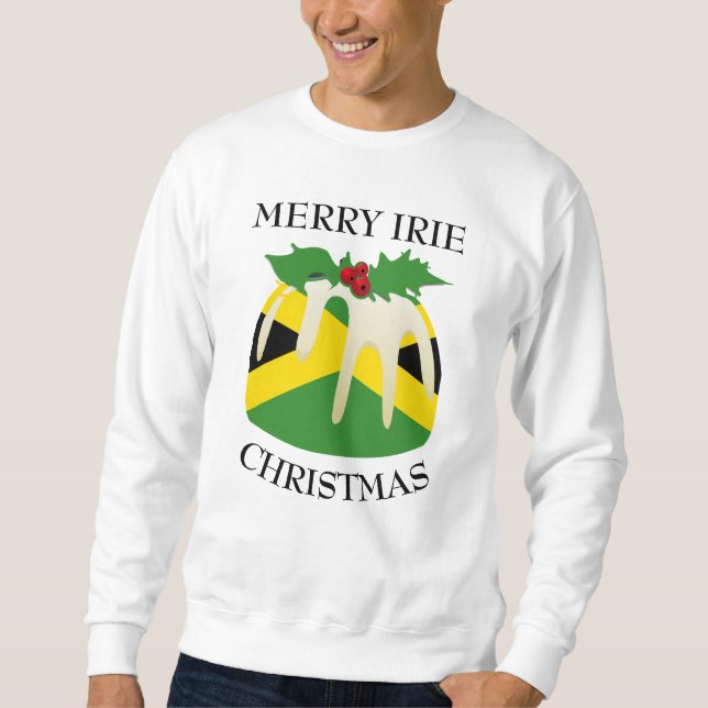 Fun Patriotic | JAMAICA FLAG | Christmas Pudding Sweatshirt (Front)
