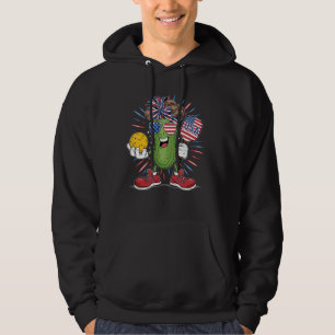 Fun Patriotic Pickleball Dink Illustration USA Hoodie