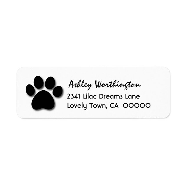 Fun Paw Print for Dog Lover V01 Return Address Label (Front)