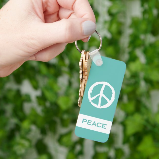 fun PEACE SYMBOL WITH NAME | Keychain (Hand)