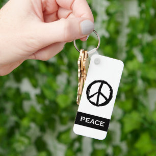 fun PEACE SYMBOL WITH NAME   Keychain