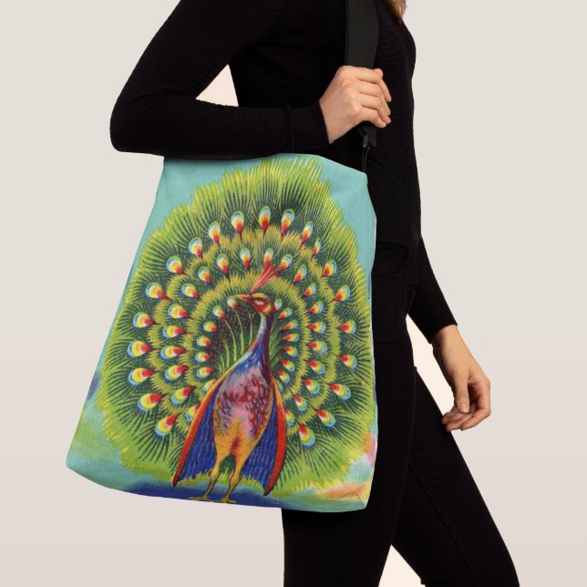 fun peacock print crossbody bag (Close Up)