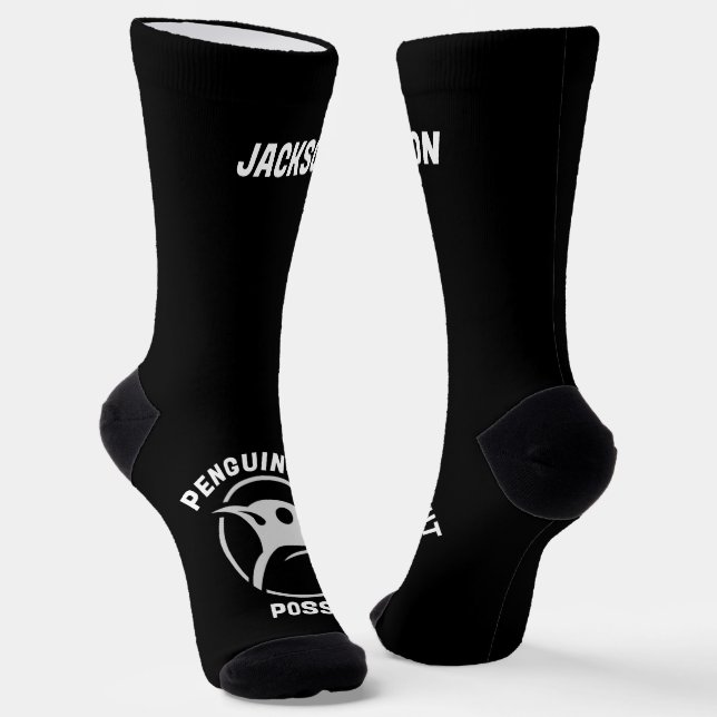 Fun Penguin-Suit Posse Socks (Angled)