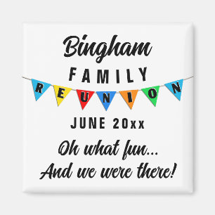 Fun Pennant Family Reunion Souvenir Gift Sq Magnet