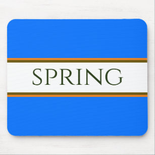 Fun Perfect Day Bright White Blue SPRING Stripes Mouse Pad