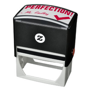 Fun "PERFECTION!" + Educator's Name Rubber Stamp