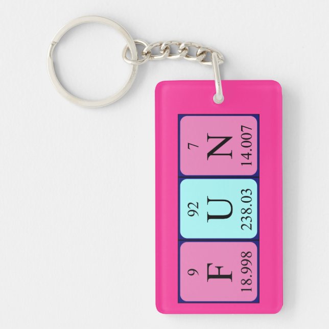 Fun periodic table word keyring (Front)