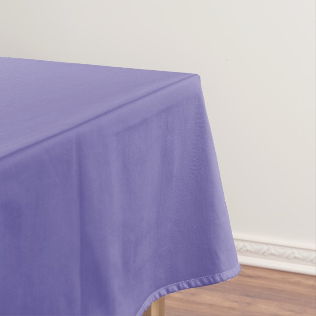 Fun, periwinkle colour tablecloth (In Situ)