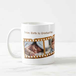 Fun Personalised 4-Photo Old Film Strip Graduation Coffee Mug