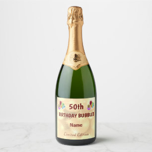 Fun personalised 50th Birthday Sparkling Wine Label