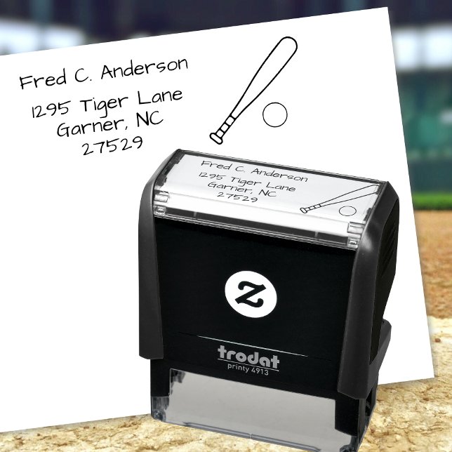 Fun Personalised Baseball Return Address Self-inking Stamp (⚾ Make your mail a home run! 📬)