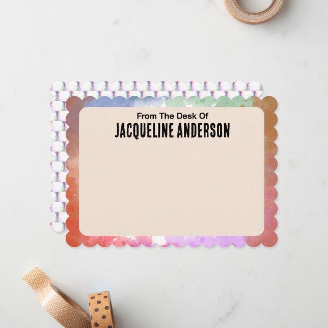 Fun Personalised Colourful Pastel Border Card (Front/Back In Situ)
