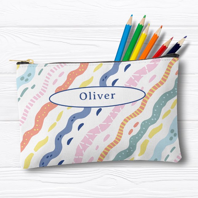 Fun Personalised Colourful Pattern Pencil Case Accessory Pouch (Creator Uploaded)