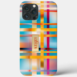 Fun Personalised Colourful Plaid Summer  iPhone 13 Pro Max Case