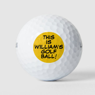 Fun Personalised Comic Book Message Name Golf Balls