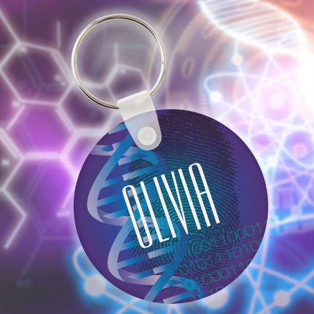 Fun Personalised DNA Fingerprint Medical Science  Key Ring (Fun Personalized DNA Fingerprint Medical Science Keychain)