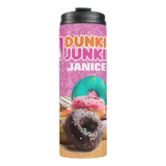 Fun Personalised Doughnut Junkie Thermal Tumbler (Front)