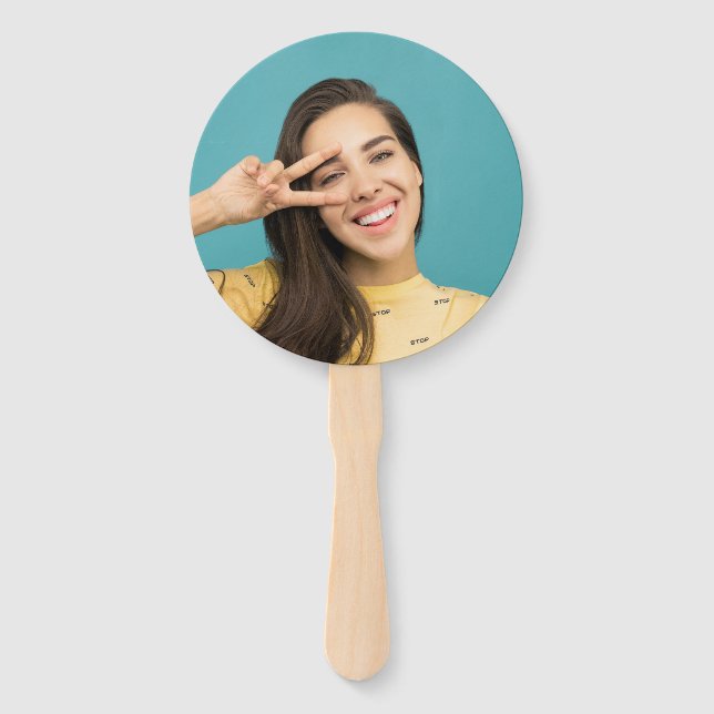Fun Personalised Face on a Stick Photo Prop Hand Fan (Front)