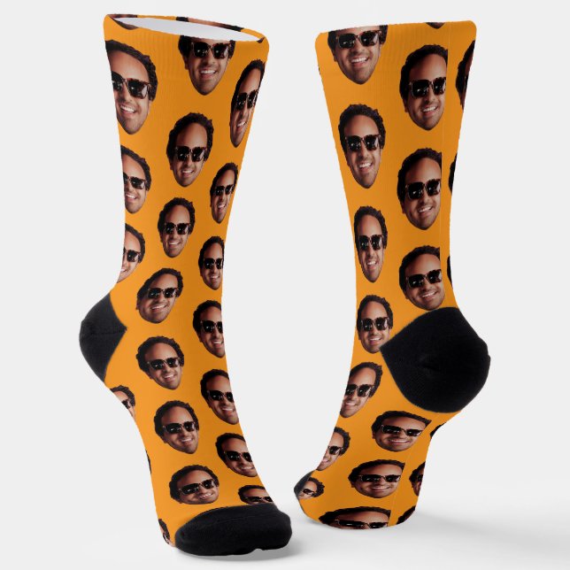 Fun Personalised Face Photo Socks (Angled)