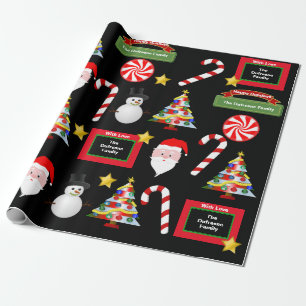 Fun Personalised Family Christmas Wrapping Paper