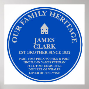 Fun Personalised Family Heritage Plaque Poster